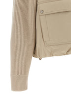 Beige Cotton Full-Length Jacket