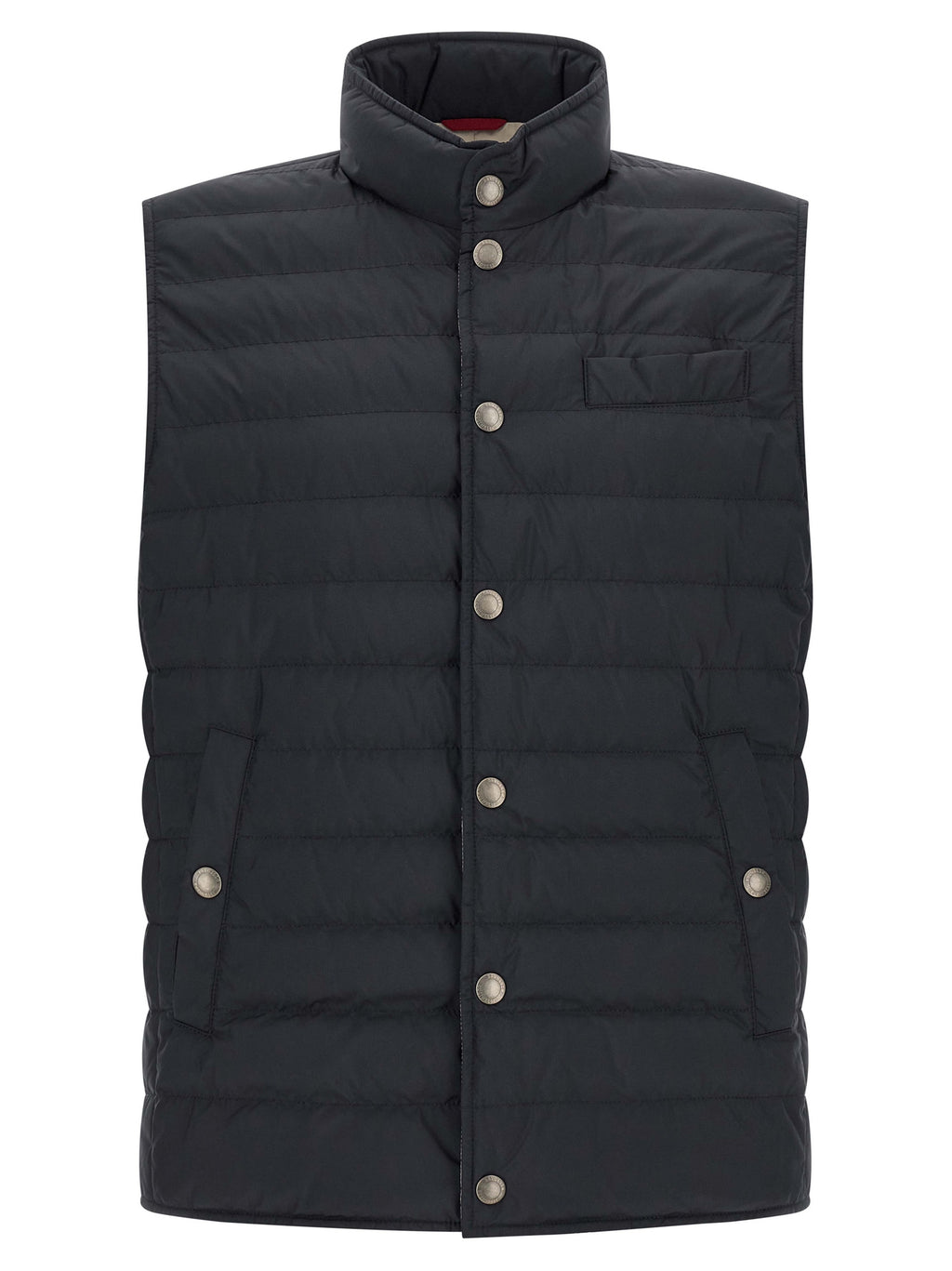 Blue Polyester Sleeveless Jacket