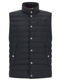 Blue Polyester Sleeveless Jacket