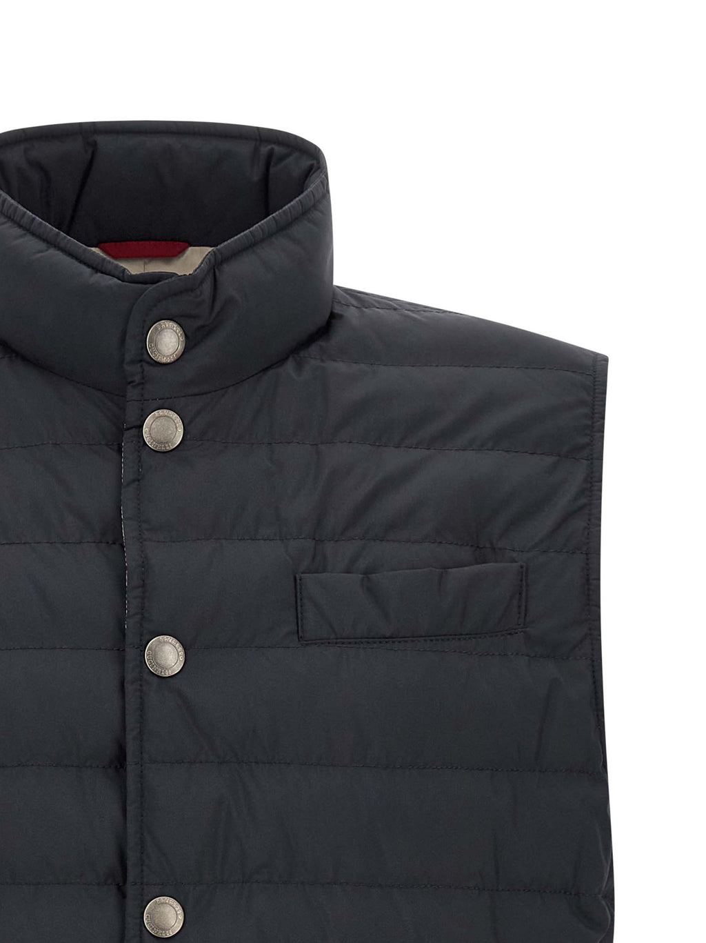 Blue Polyester Sleeveless Jacket