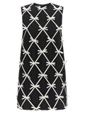 Bicolor Virgin Wool Short Dress