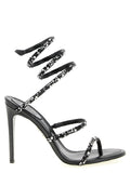 Bicolor Viscose Stiletto Heel Sandals