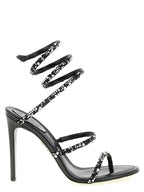 Bicolor Viscose Stiletto Heel Sandals