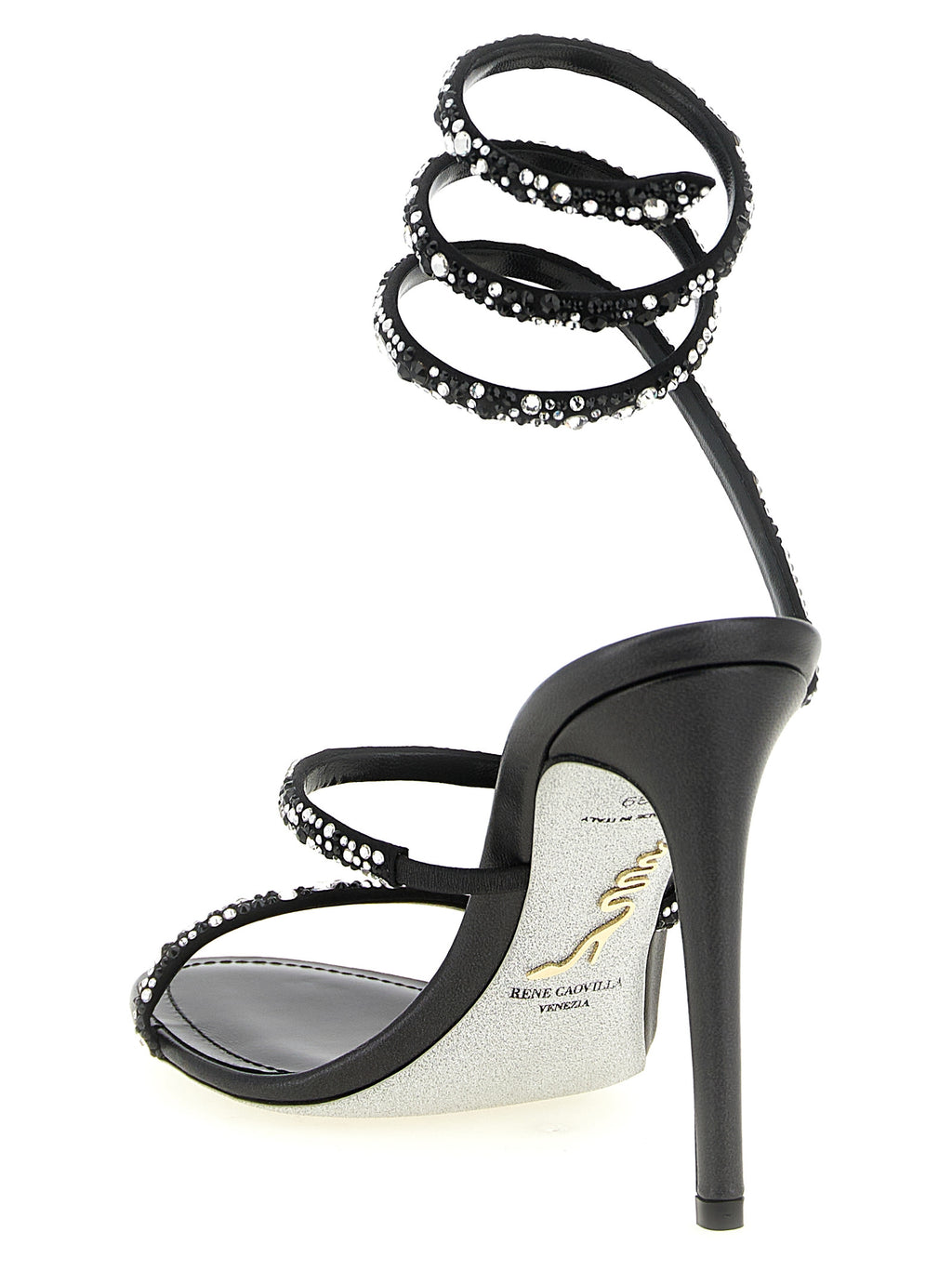 Bicolor Viscose Stiletto Heel Sandals