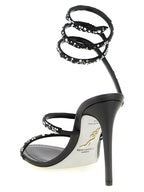 Bicolor Viscose Stiletto Heel Sandals
