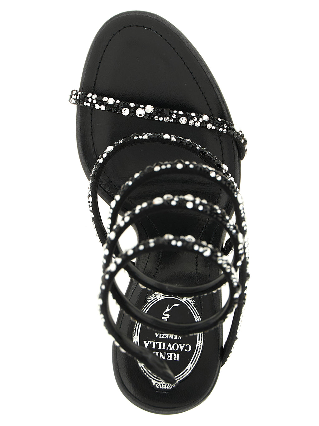 Bicolor Viscose Stiletto Heel Sandals