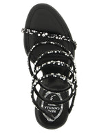 Bicolor Viscose Stiletto Heel Sandals