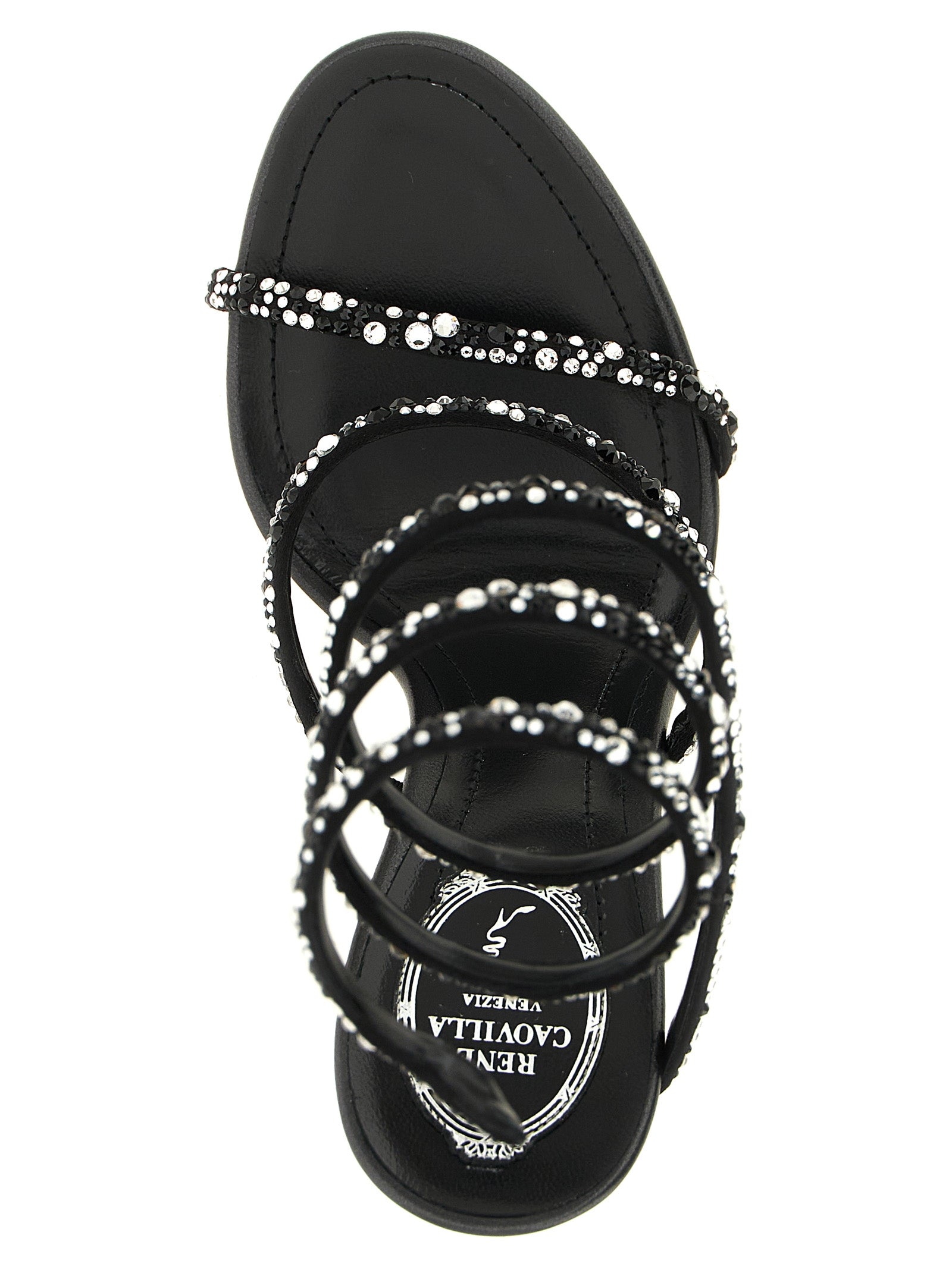Bicolor Viscose Stiletto Heel Sandals