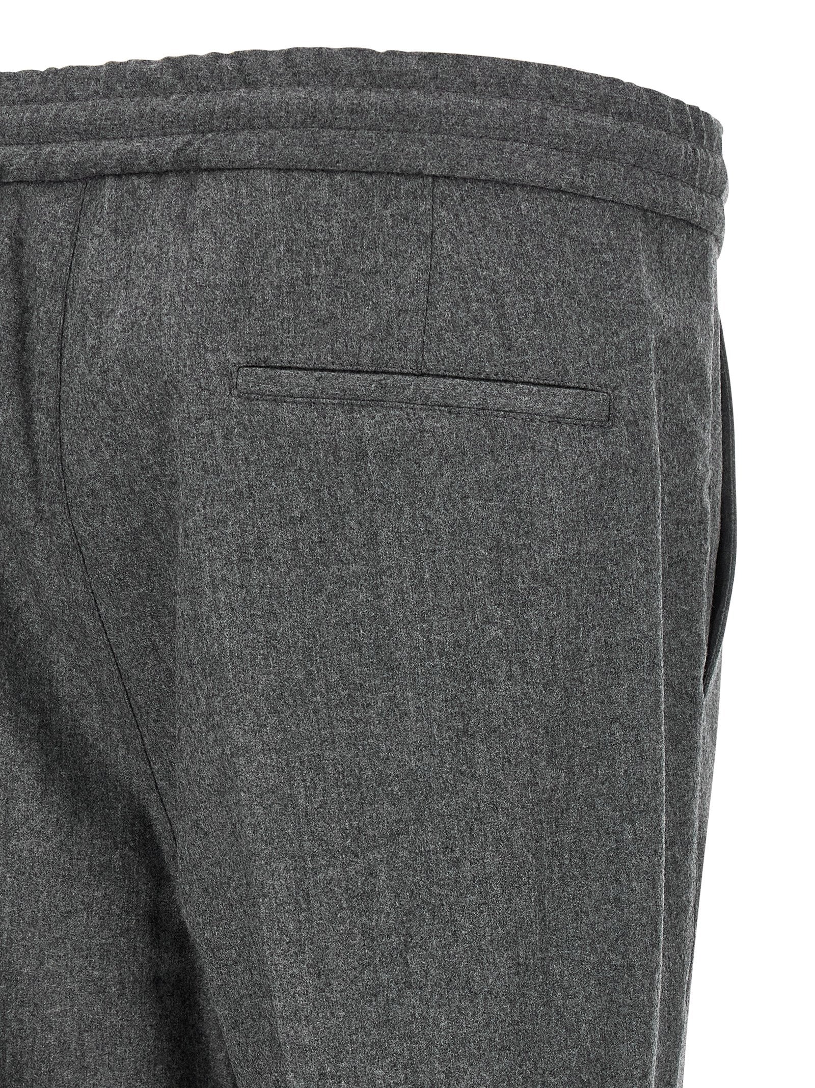 Gray Virgin Wool Casual Pants