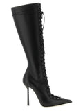 Black Lamb Leather Over The Knee