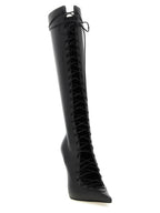Black Lamb Leather Over The Knee