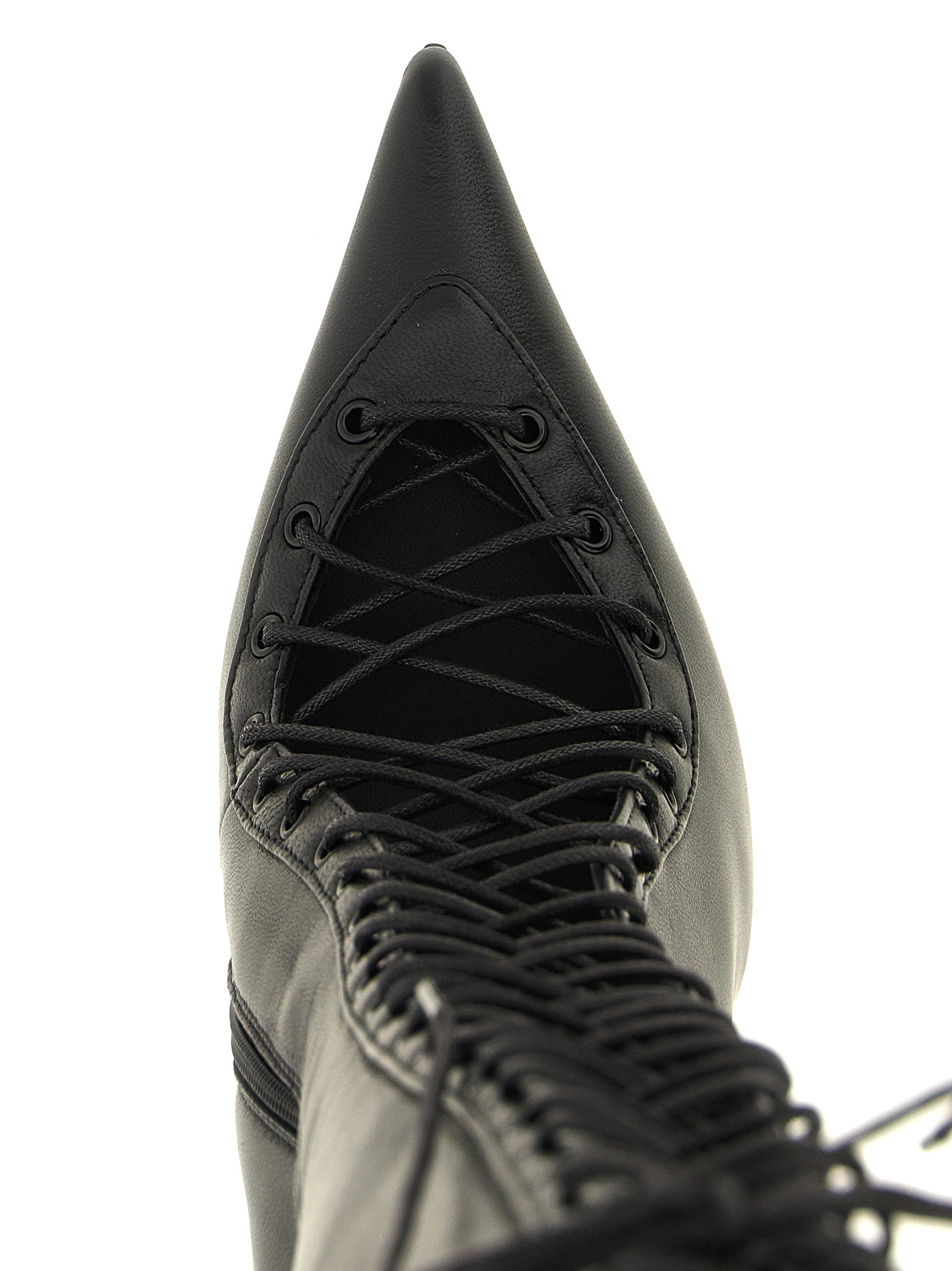 Black Lamb Leather Over The Knee