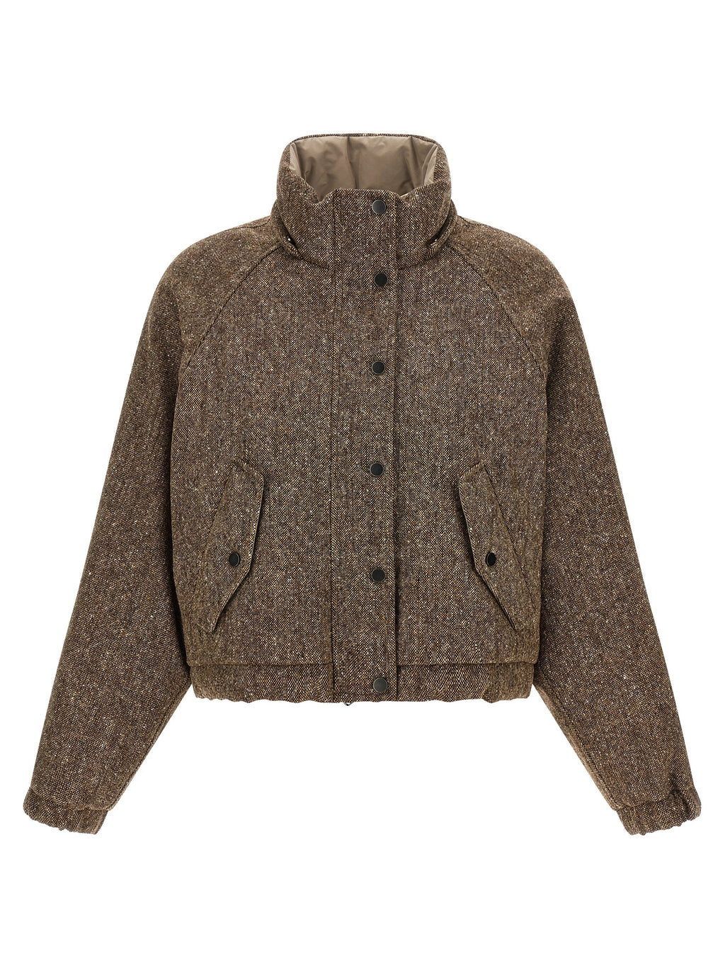 Brown Virgin Wool Full-Length Jacket