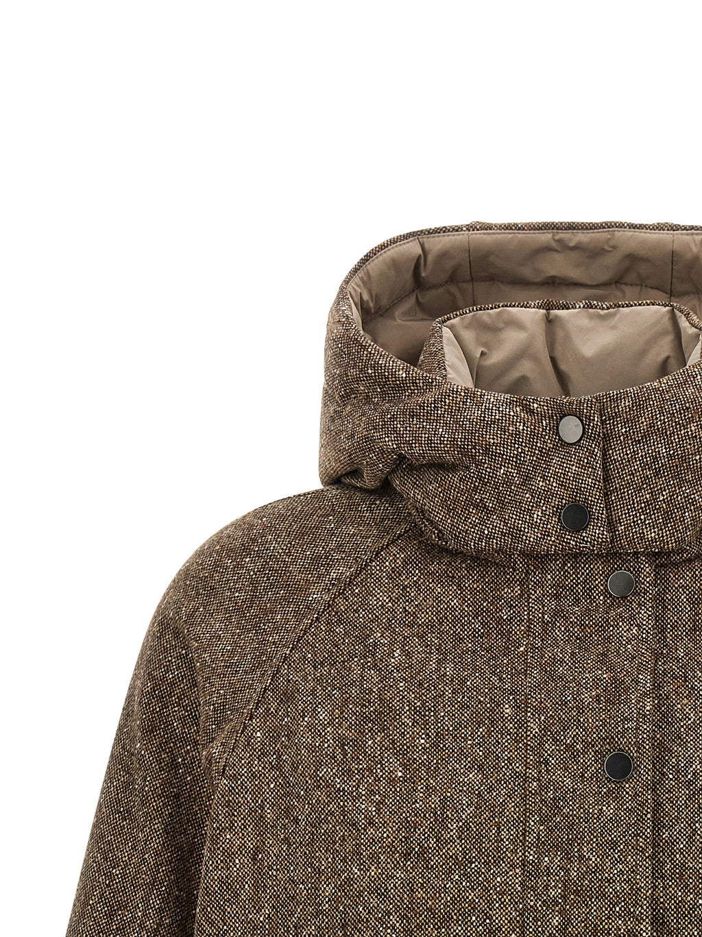 Brown Virgin Wool Full-Length Jacket