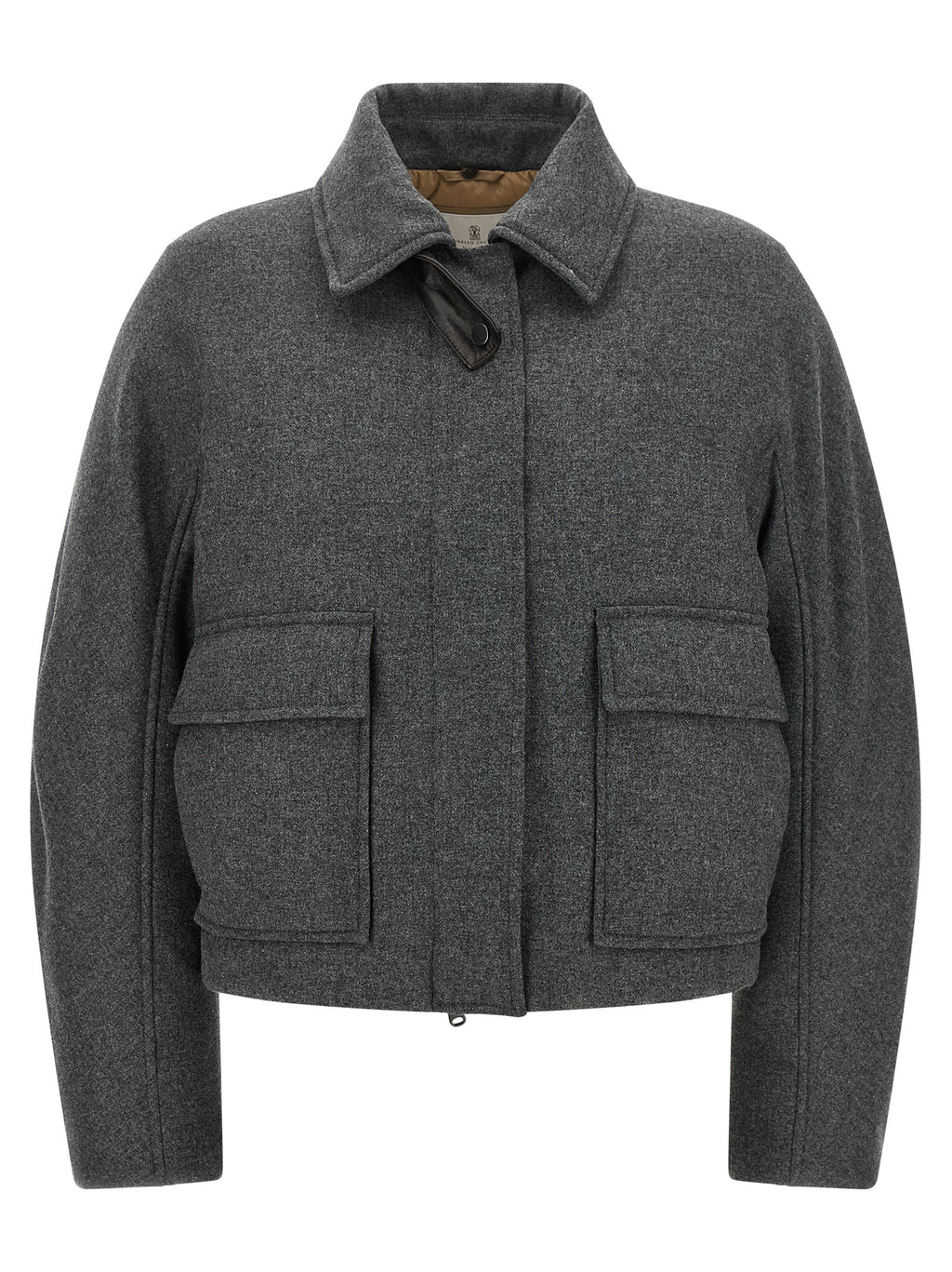Gray Virgin Wool Full-Length Jacket
