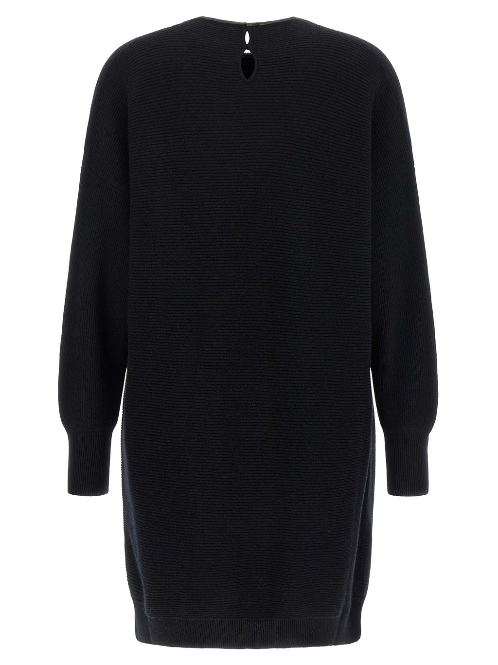 Black Virgin Wool Short Dress