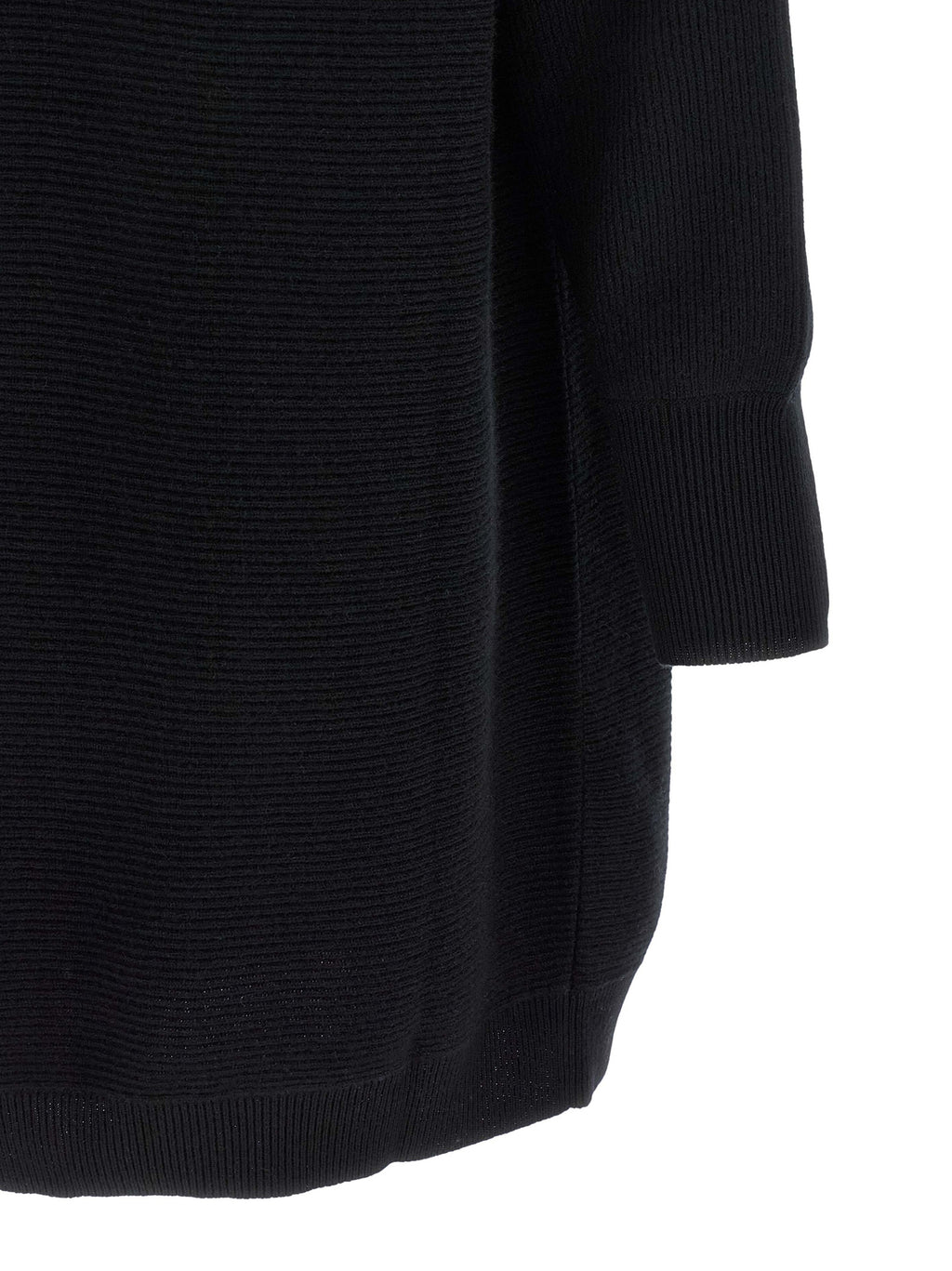 Black Virgin Wool Short Dress