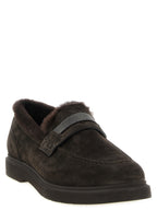 Brown Calfskin Slip-On Loafers