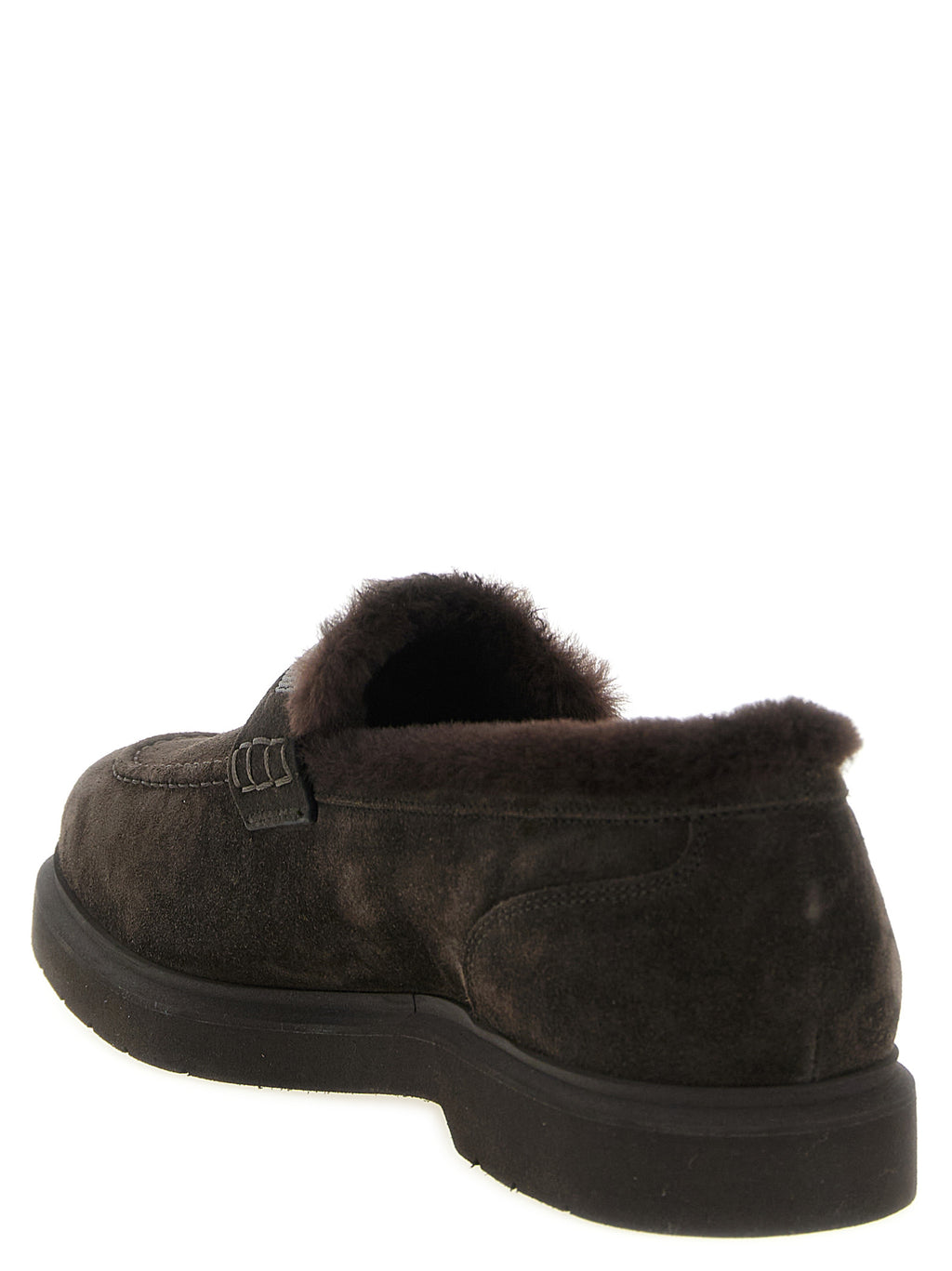 Brown Calfskin Slip-On Loafers
