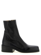 Black Calfskin Ankle Boots