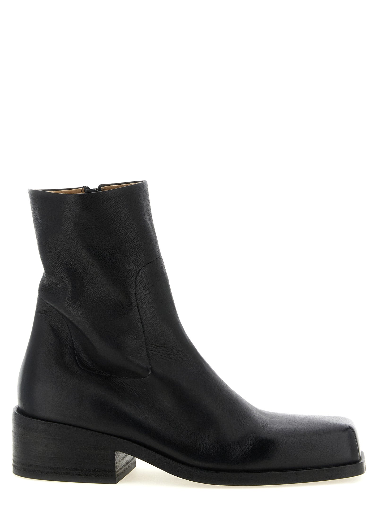 Black Calfskin Ankle Boots