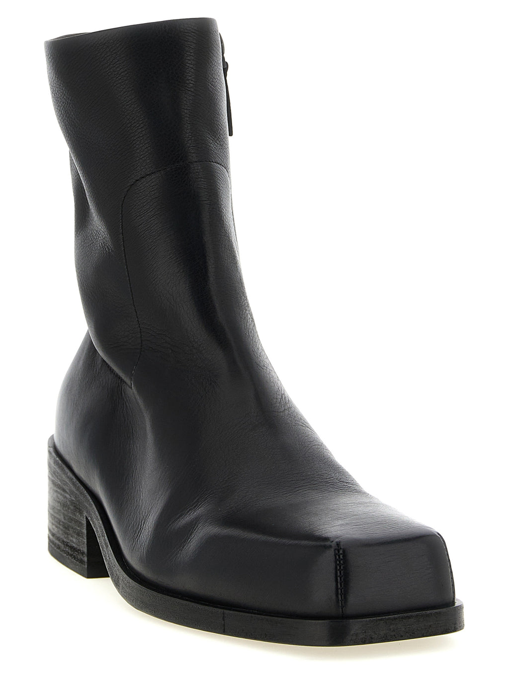 Black Calfskin Ankle Boots