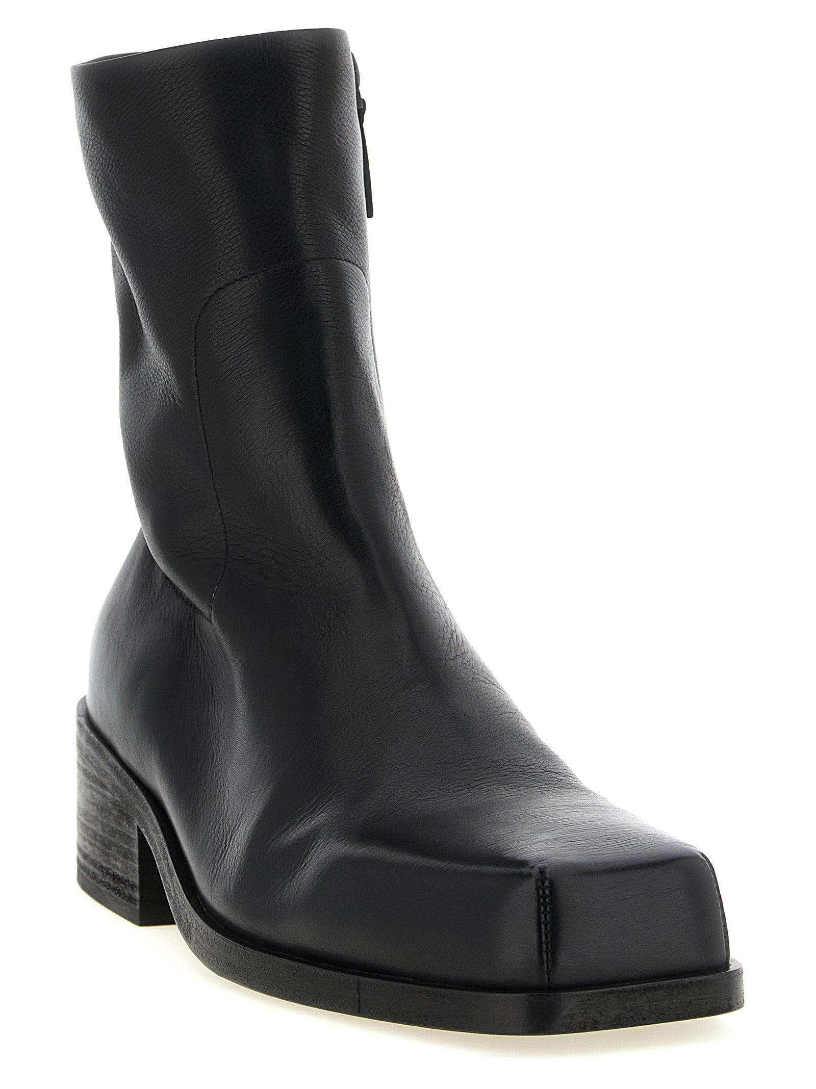 Black Calfskin Ankle Boots