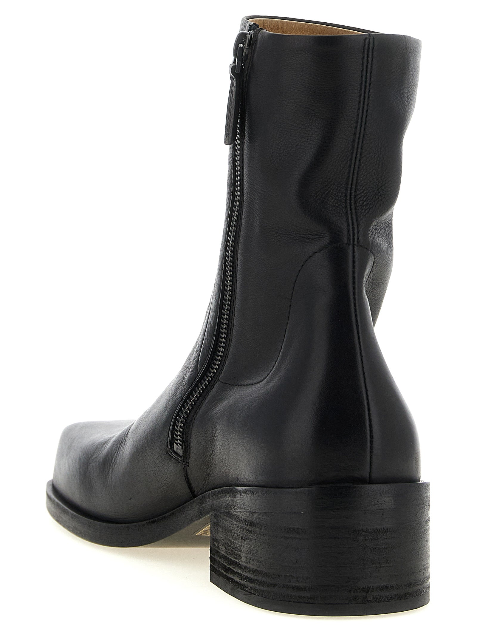 Black Calfskin Ankle Boots
