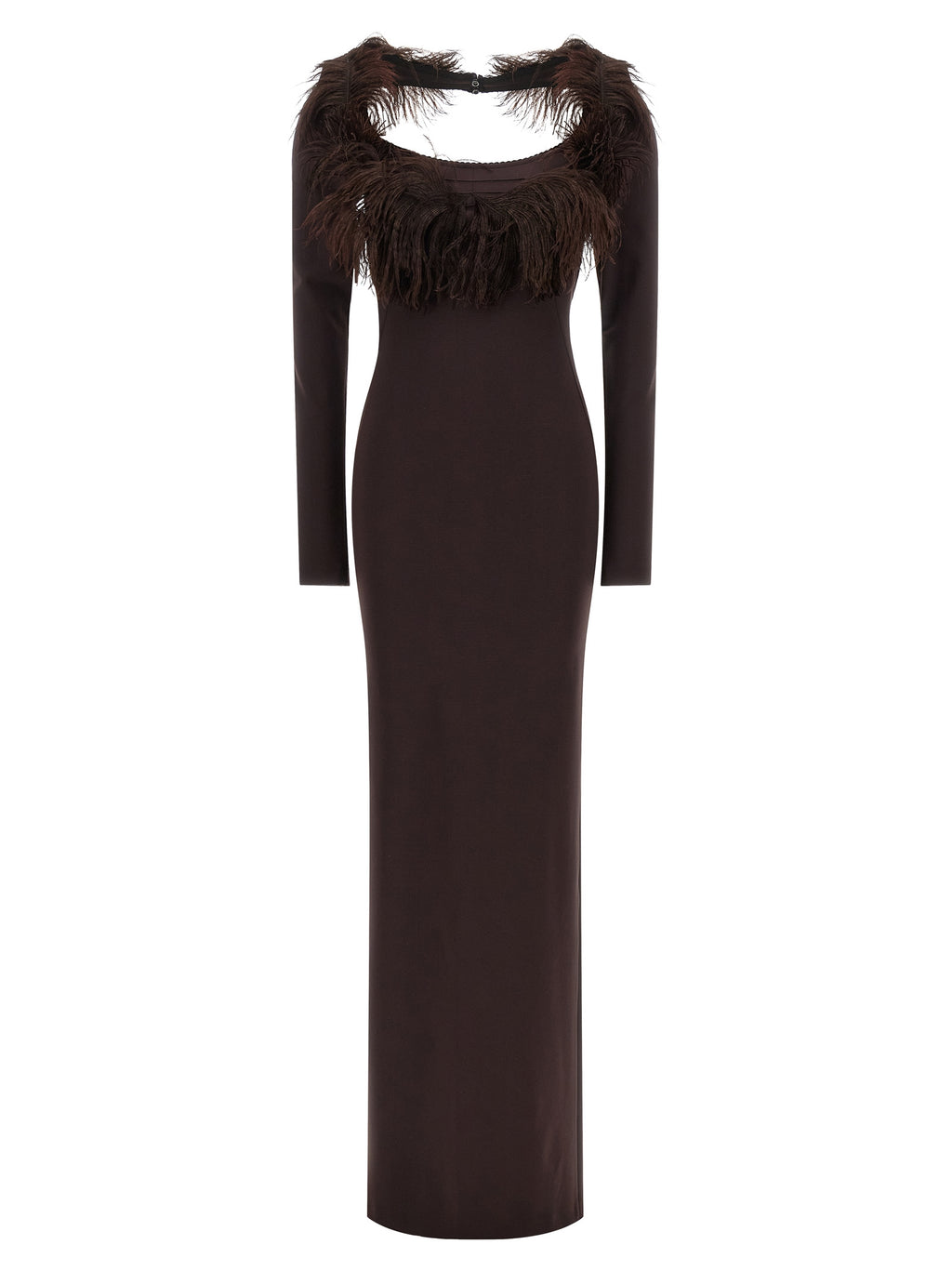 Brown Viscose Long Dress