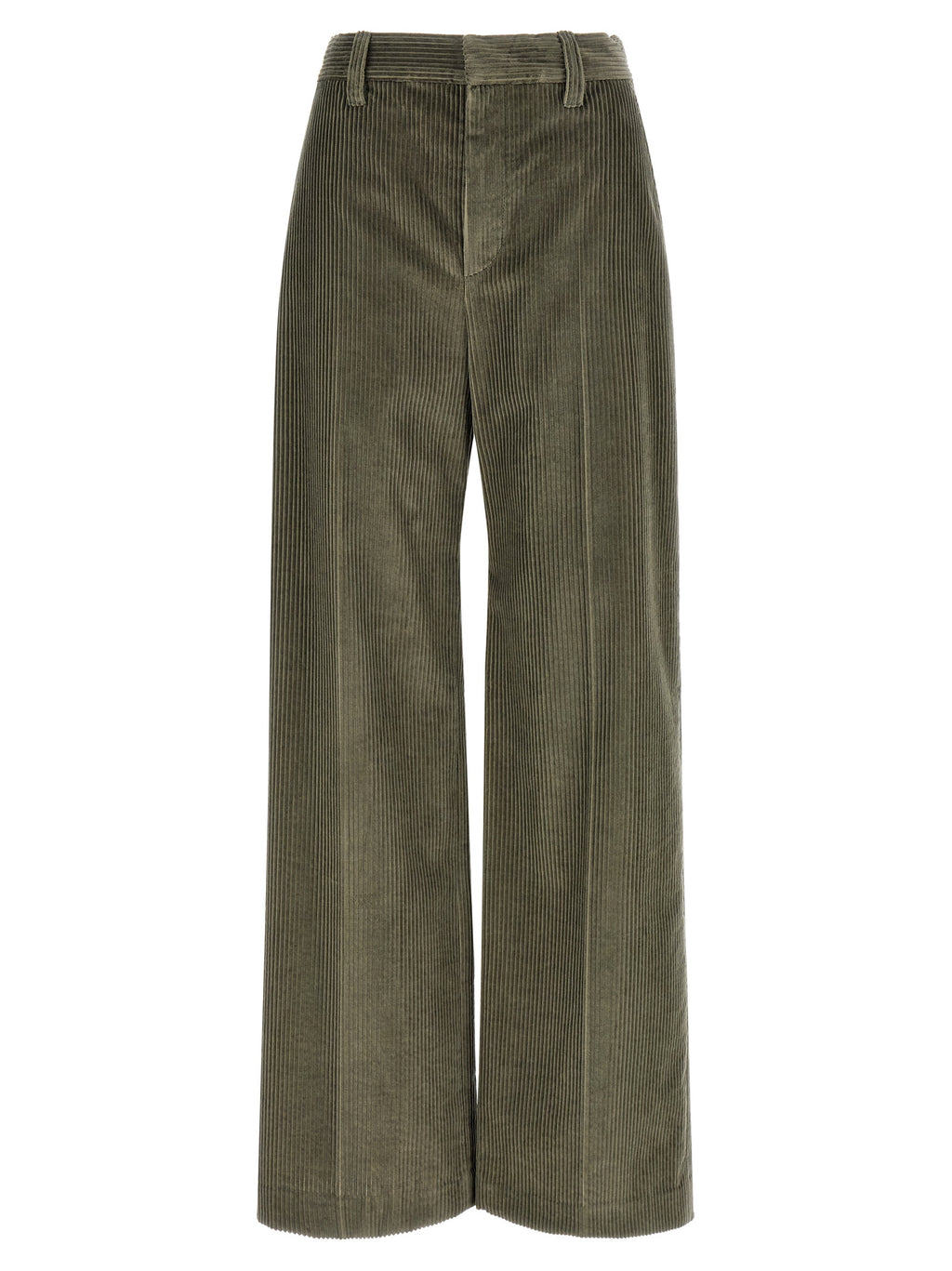 Bicolor Cotton Flared Pants