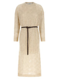 Beige Polyamide Midi Dress