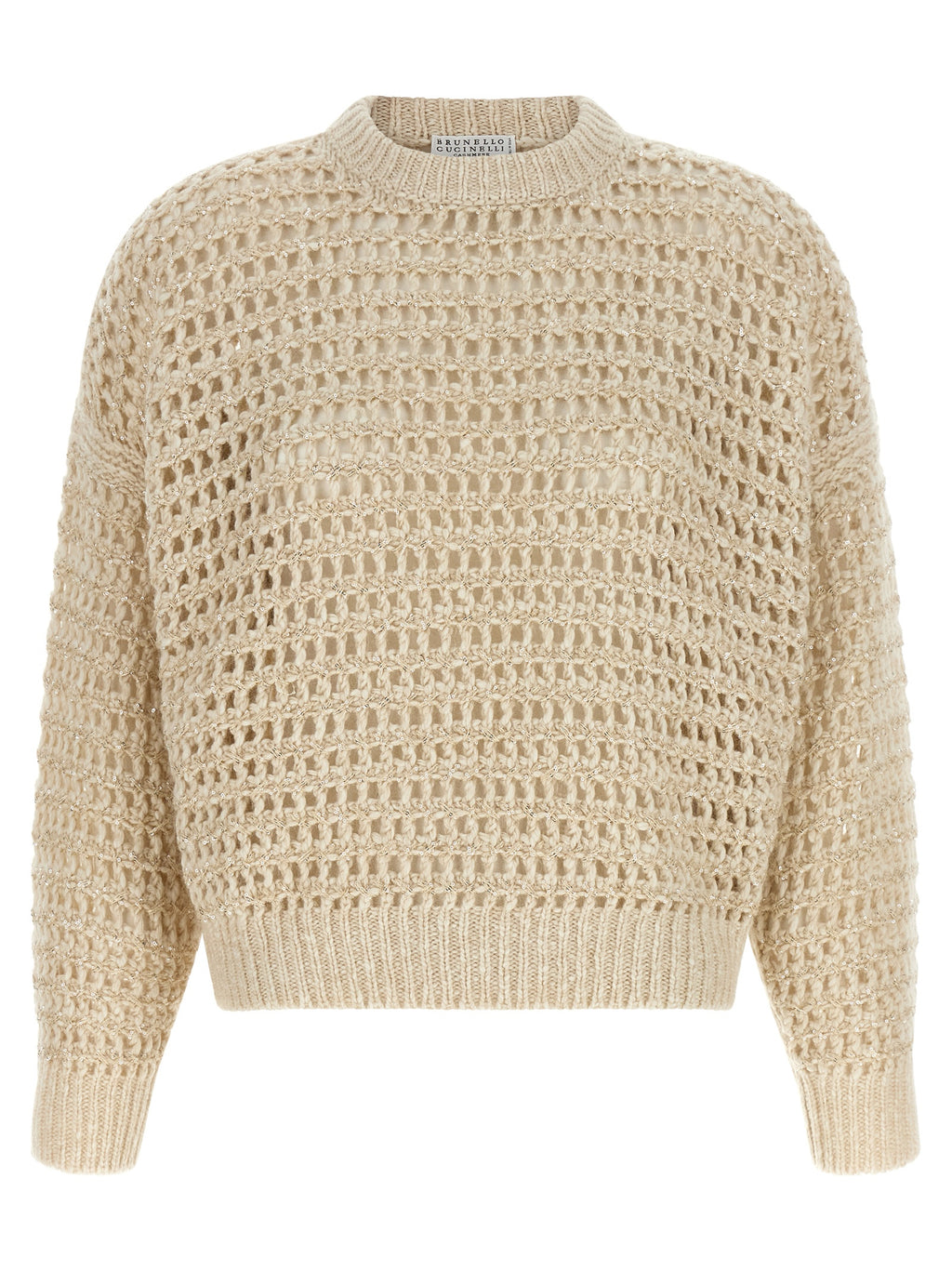 Beige Elastane Cardigan