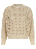 Beige Elastane Cardigan