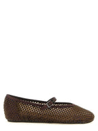 Brown Polyamide Ballet Flats