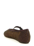 Brown Polyamide Ballet Flats