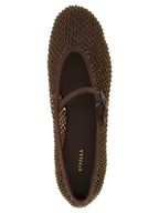 Brown Polyamide Ballet Flats