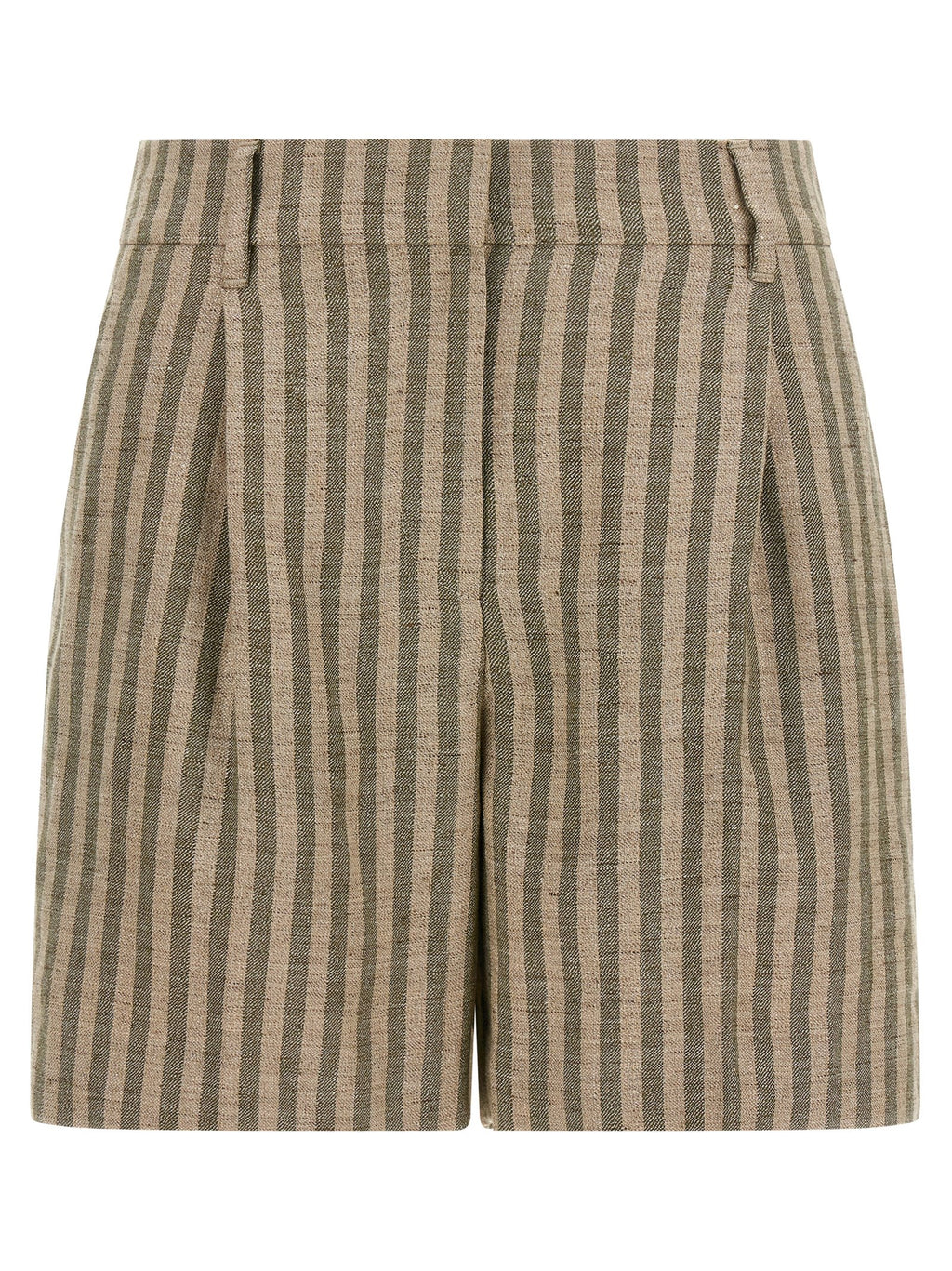 Bicolor Linen Bermuda Shorts