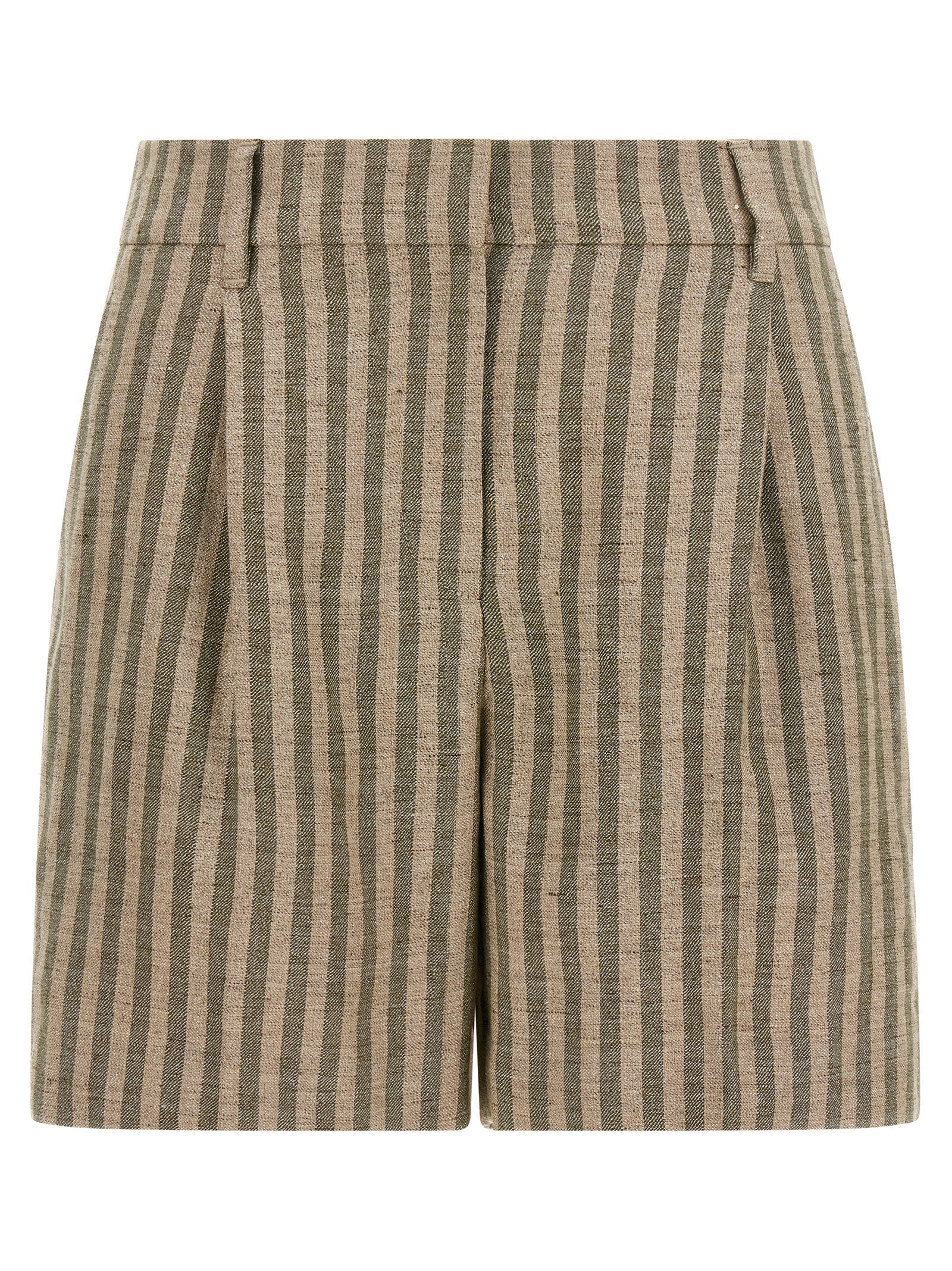Bicolor Linen Bermuda Shorts