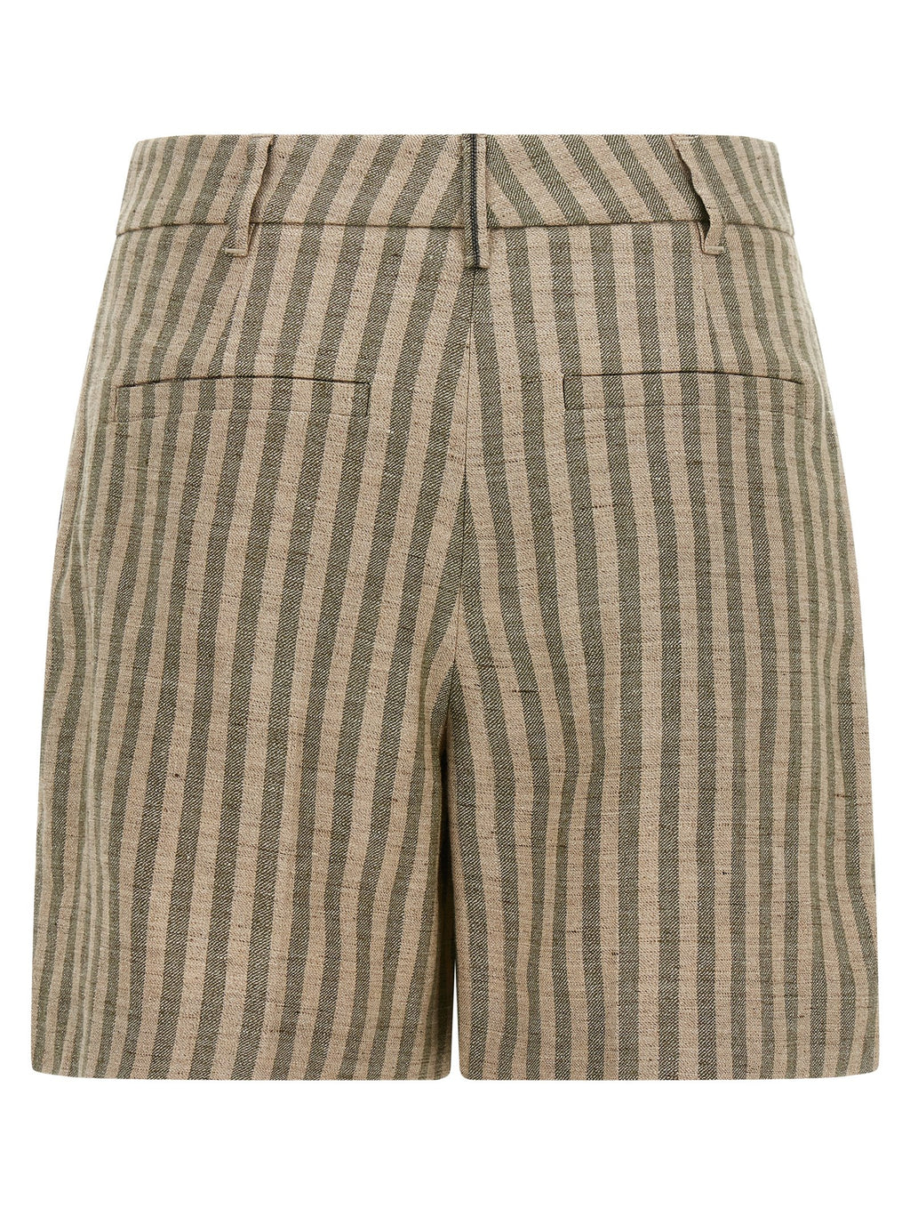 Bicolor Linen Bermuda Shorts