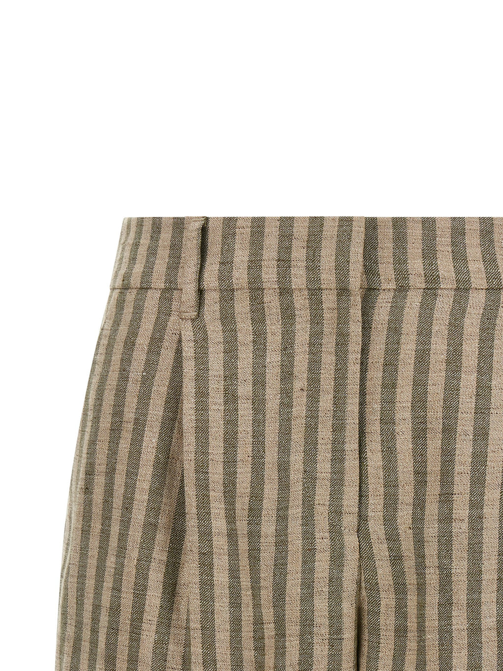 Bicolor Linen Bermuda Shorts