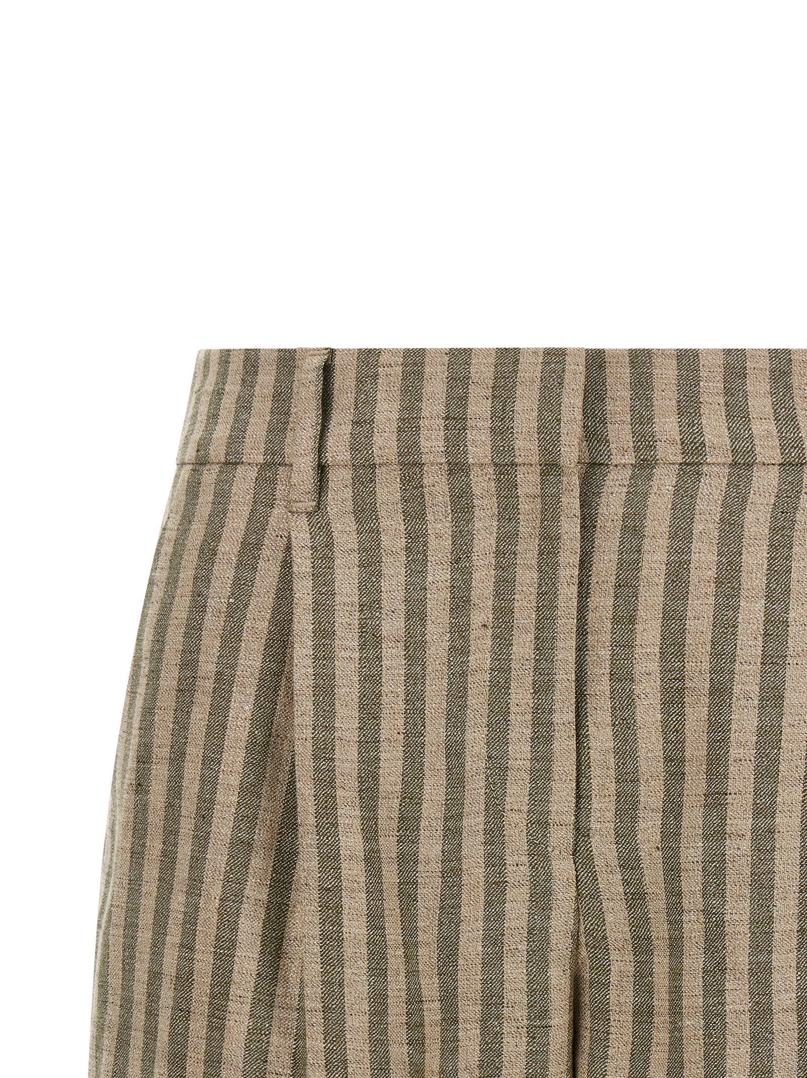 Bicolor Linen Bermuda Shorts