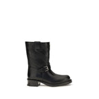 Black Calf Leather Bos Taurus Ankle Boots