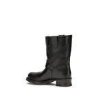 Black Calf Leather Bos Taurus Ankle Boots