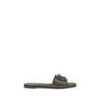 Bicolor Calf Leather Bos Taurus Flat Sandals
