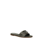 Bicolor Calf Leather Bos Taurus Flat Sandals