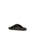 Black Calf Leather Bos Taurus Sandals