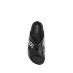 Black Calf Leather Bos Taurus Sandals