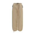 Beige Cotton Athletic Pants