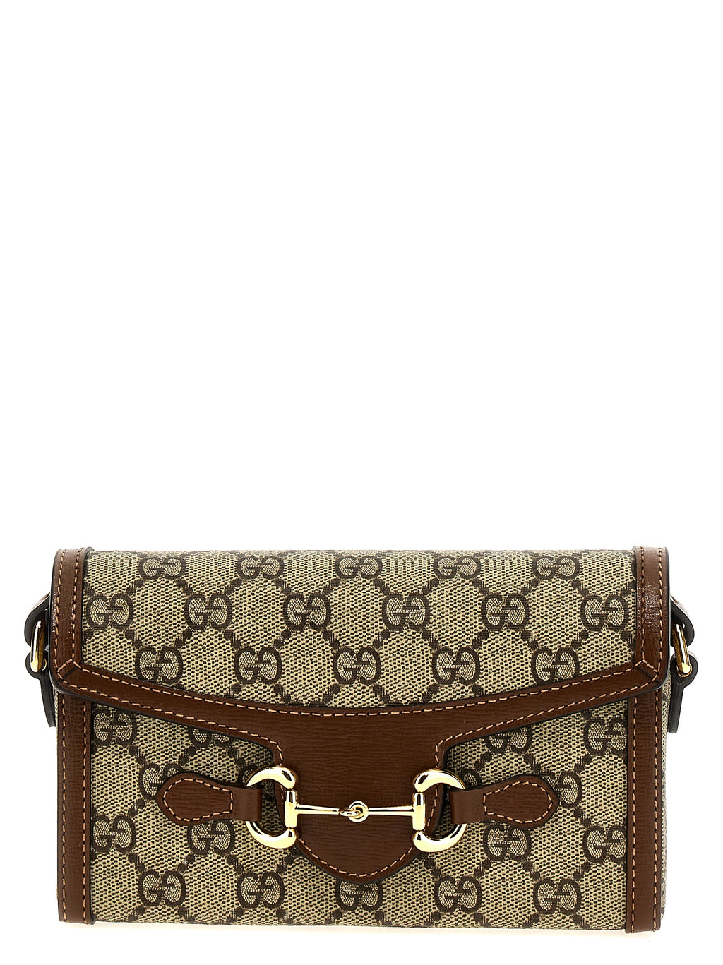Brown Polyethylene Crossbody Bag