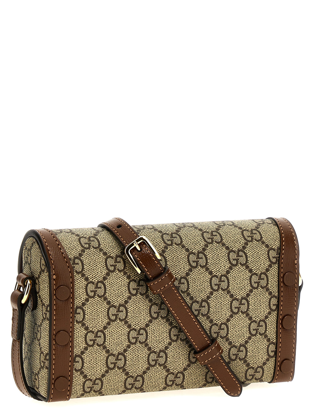 Brown Polyethylene Crossbody Bag